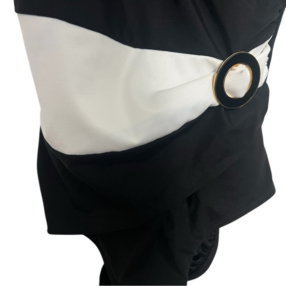 Longitude Black and White Swimsuit with Belt Detail 10 - Picture 3 of 6